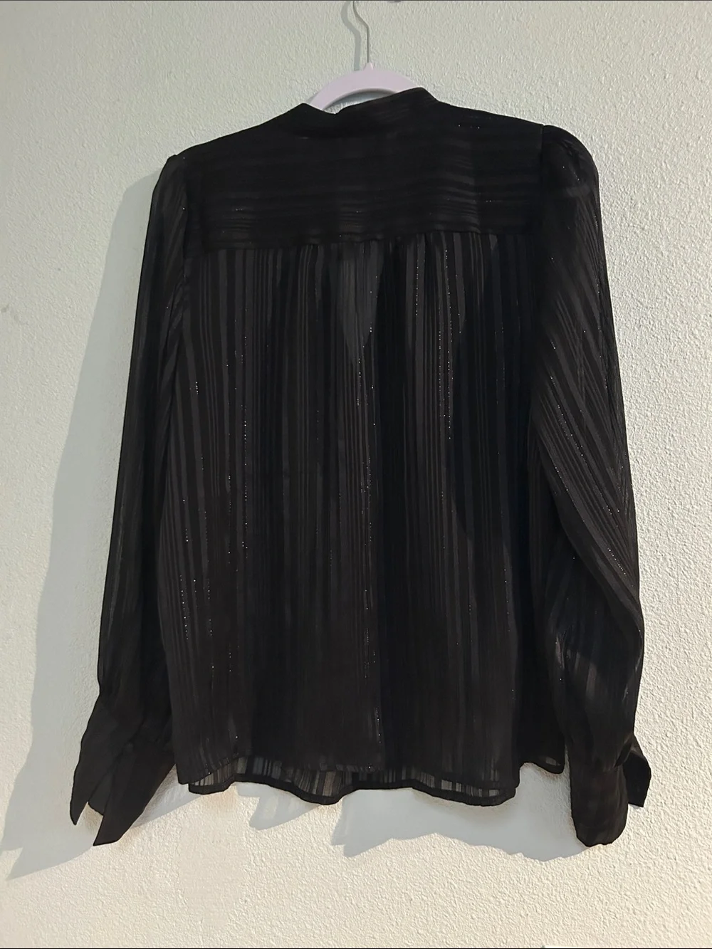 Banana Republic Black Sheer Metallic-detail Blouse